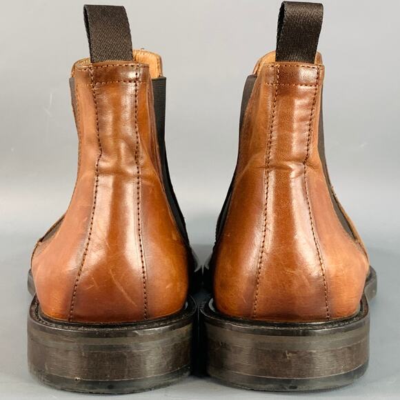ANTONIO MAURIZI Size 13 Brown Leather Ankle Chelsea Boots - Picture 3 of 10